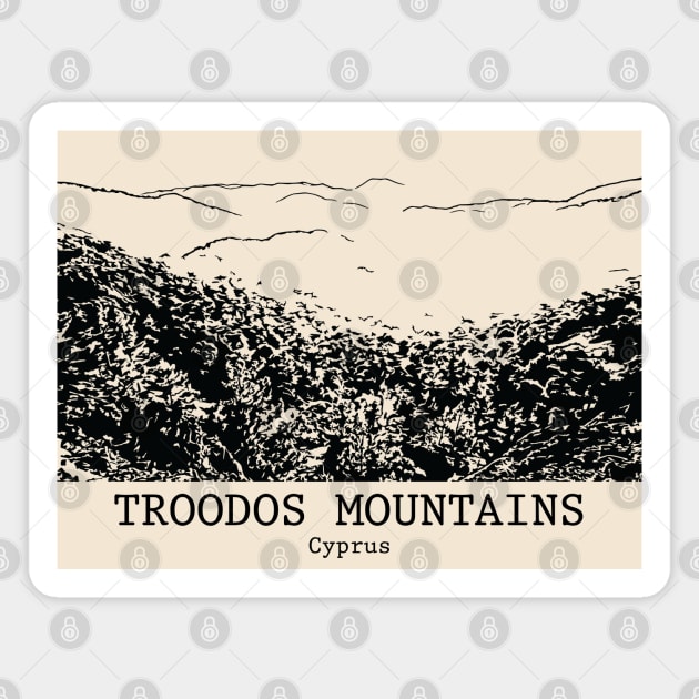 Troodos Mountains - Cyprus Magnet by Lakeric